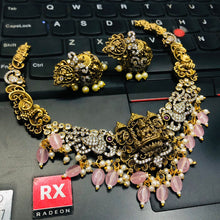 Bridal Goddess Maroon Bead Victorian Necklace