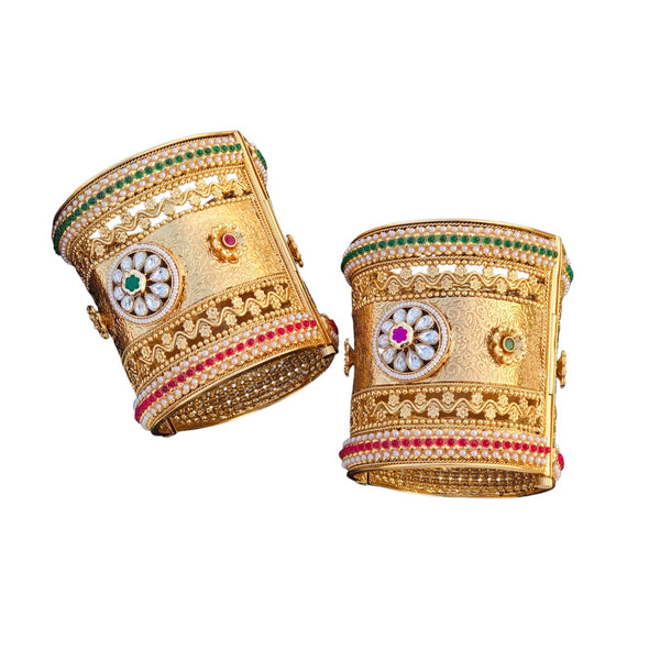 Premium Rajwadi Polish Openable Kada Bridal Bangles – Radhe jewellery