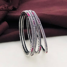 Oxidized Silver Bangles(4 Pc)/German Silver