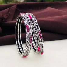 Oxidized Silver Bangles(4 Pc)/German Silver