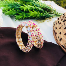 Premium Kundan AD Stone Gold-Plated Bangles Set