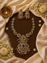 Maroon Bead Victorian Diamond Choker Short Neckpiece