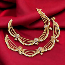 Bridal anklet/South Indian anklet/temple jewellery/stone anklet/Indian anklets Indian gold anklets/gift for her