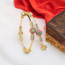 Antique Gold Plated/indian Bangles/AD Stone bangles/Gift For Her/Delicate Bracelets