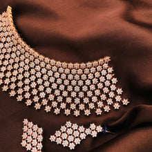 Rose Gold- AD Stone Choker set with Mang Tikka | Indian Bollywood Style Fashion Jewelry | AD Stone Choker Set