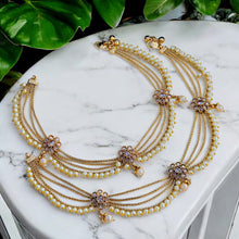 Bridal anklet/South Indian anklet/temple jewellery/stone anklet/Indian anklets Indian gold anklets/gift for her