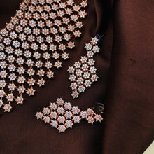 Rose Gold- AD Stone Choker set with Mang Tikka | Indian Bollywood Style Fashion Jewelry | AD Stone Choker Set