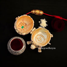 Gold Look Alike AD Stone Kumkum Box-Koormavatar