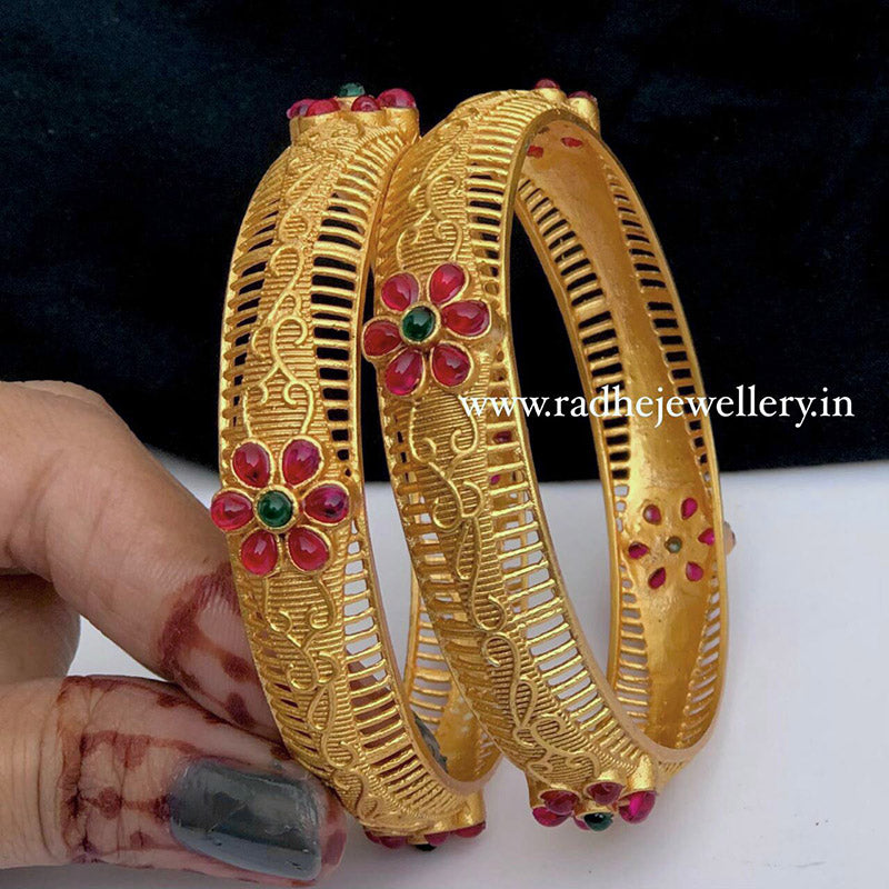 Floral Cutwork Bangles, Set of 2, Premium Quality