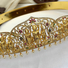 Iconic Religious Ram Darbar Hip Belt With Multicolor Stones