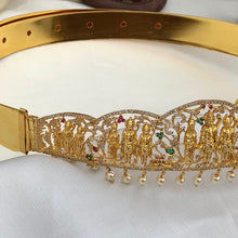 Iconic Religious Ram Darbar Hip Belt With Multicolor Stones