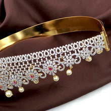AD Stones Studded Rich & Royal Designer Hip Belt With Pearls