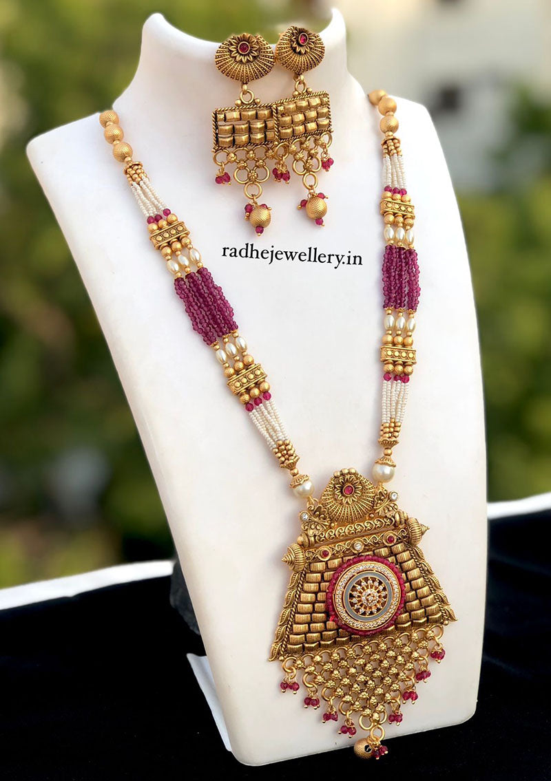 Tribal Long Haram Rajwadi Jewellery Set, All Brass, Premium Quality