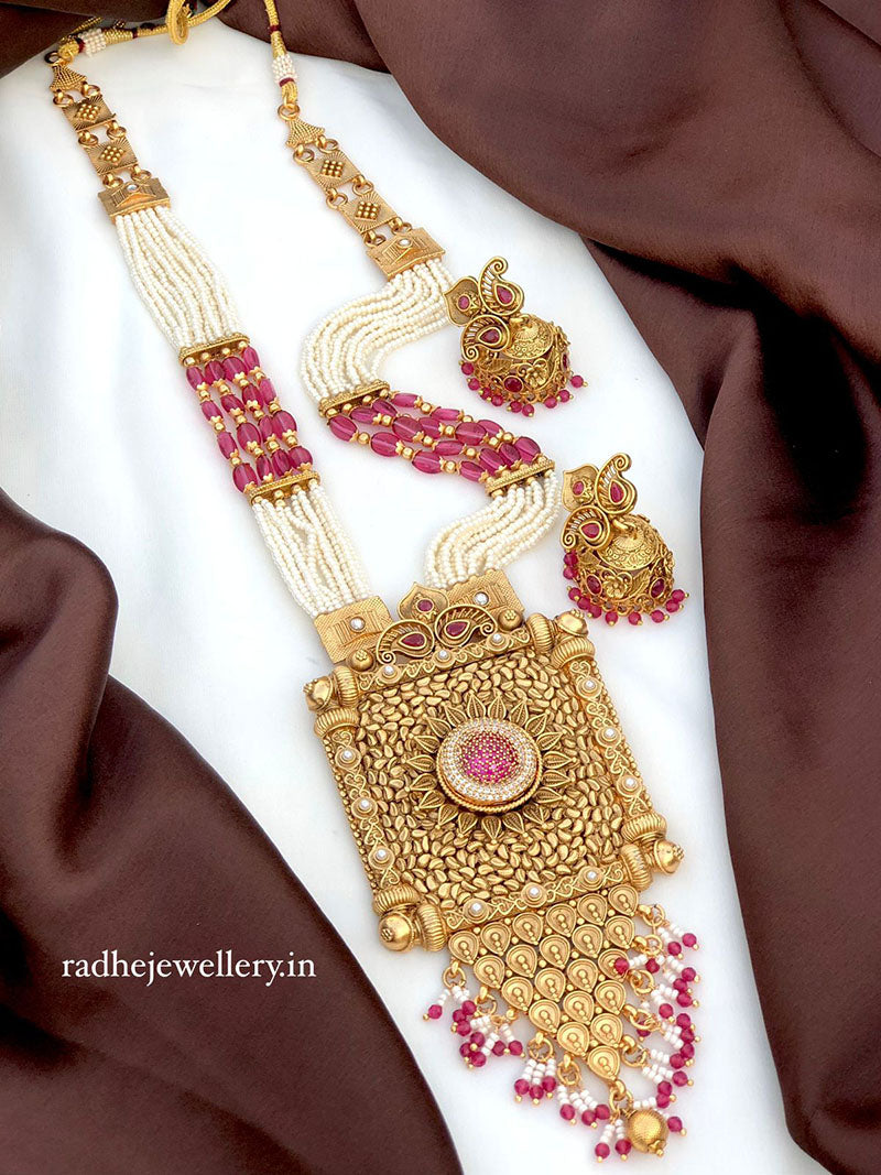 Tribal Long Haram Rajwadi Jewellery Set, All Brass, Premium Quality