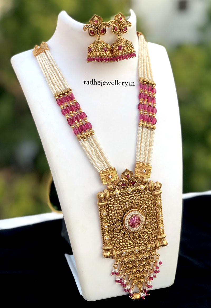 Tribal Long Haram Rajwadi Jewellery Set, All Brass, Premium Quality