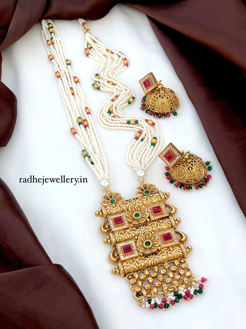 Tribal Long Haram Rajwadi Jewellery Set, All Brass, Premium Quality