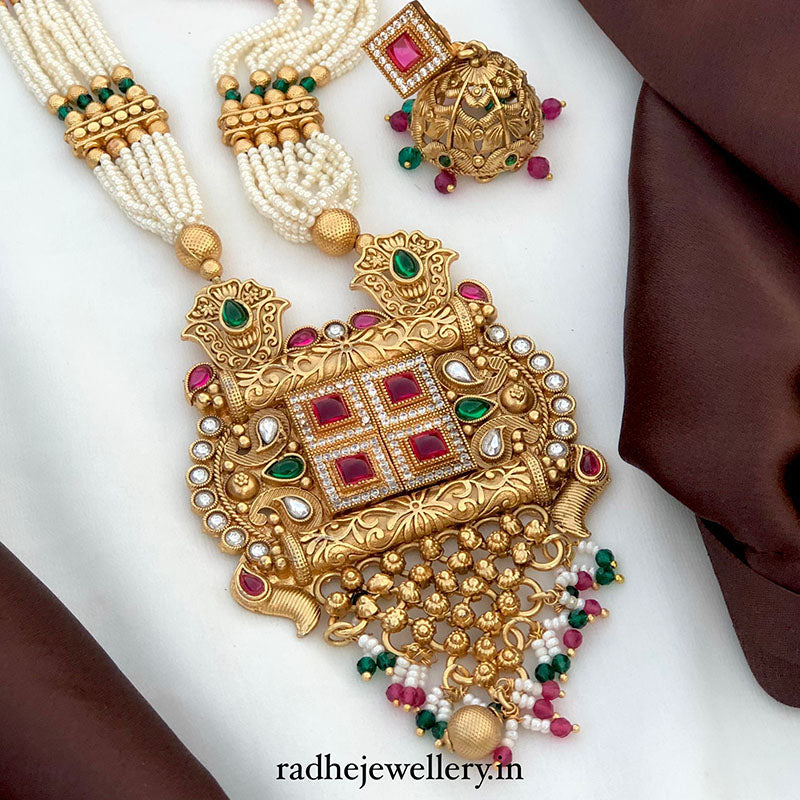 Tribal Long Haram Rajwadi Jewellery Set, All Brass, Premium Quality