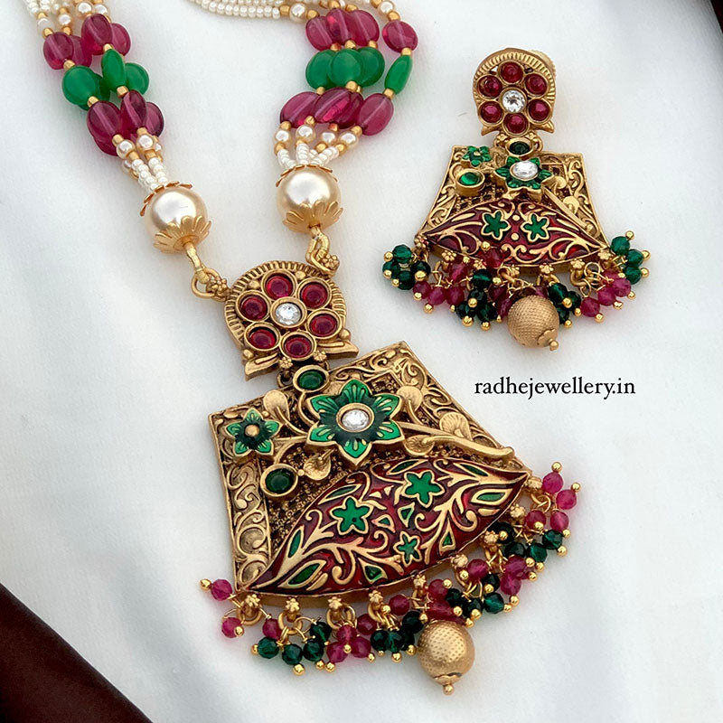 Tribal Long Haram Rajwadi Jewellery Set, All Brass, Premium Quality