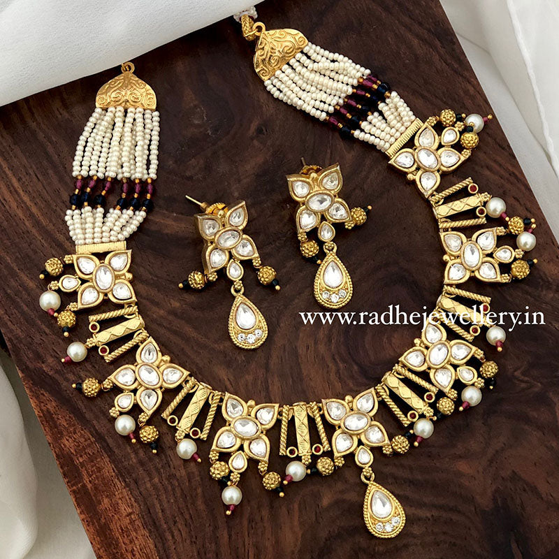 Ethnic Rajwadi Necklace Set, with Earrings