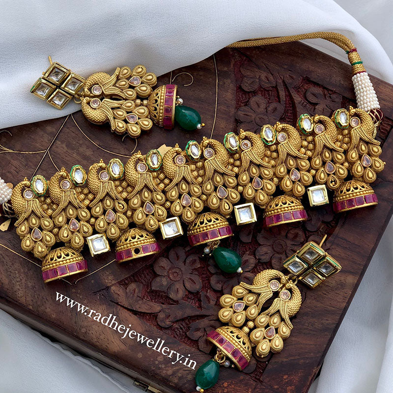 Ethnic Rajwadi Necklace Set, with Earrings